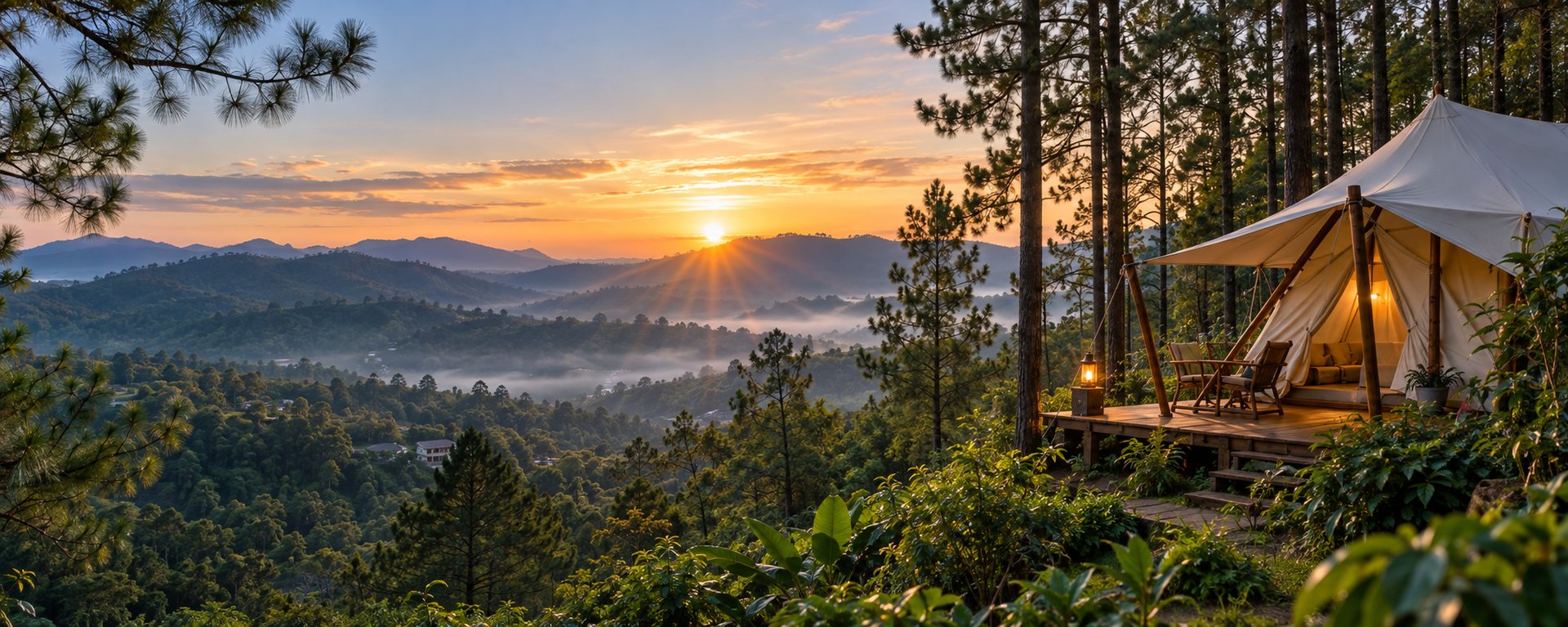 Panorama Borobudur Highland saat matahari terbit