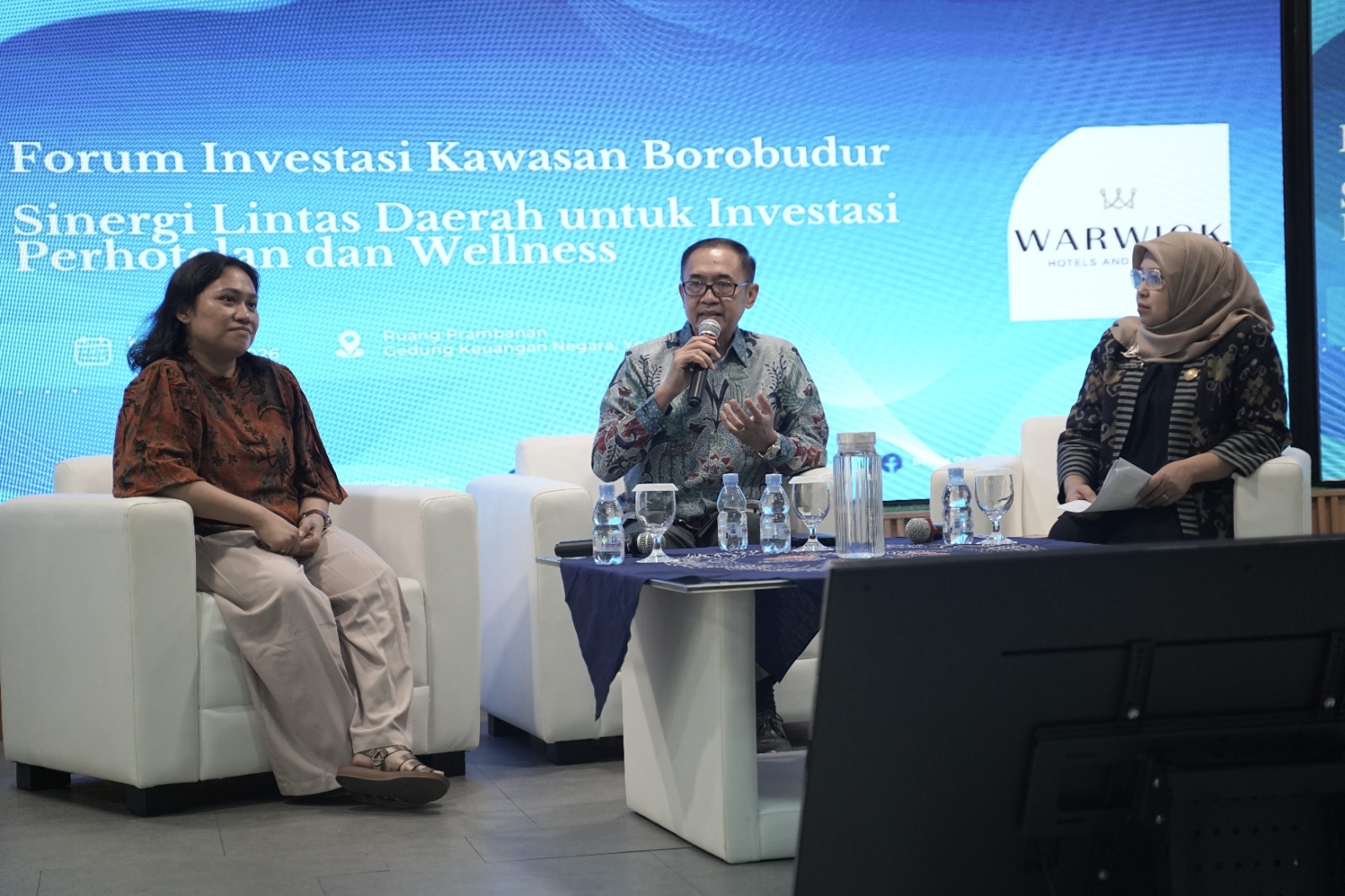 Advisor Warwick Hotels and Resorts, Anton Sudaryanto, memaparkan pandangan strategis terkait pengembangan perhotelan di Borobudur Highland.